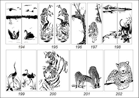 Трафареты тигра для гравировки на стекле