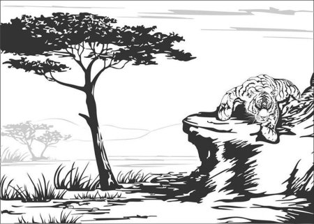 Пескоструйные рисунки на зеркале Зебра