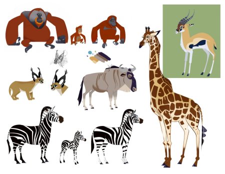 Братья Кратт животные на белом фоне