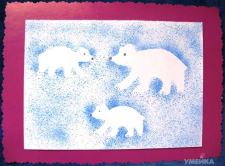 Объемная аппликация белый медведь