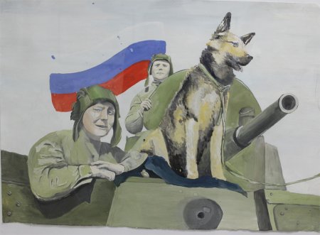 Раскраска Военная собака