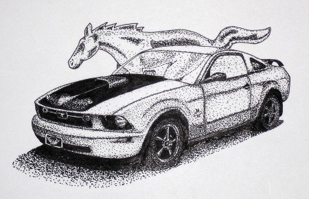 Нарисовать Форд Мустанг