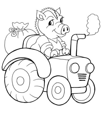 Раскраска для малышей. Трактор