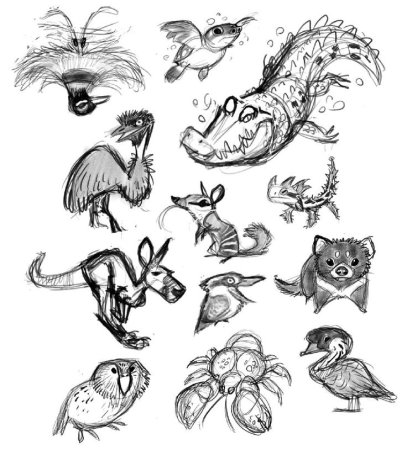Необычный животные скетч