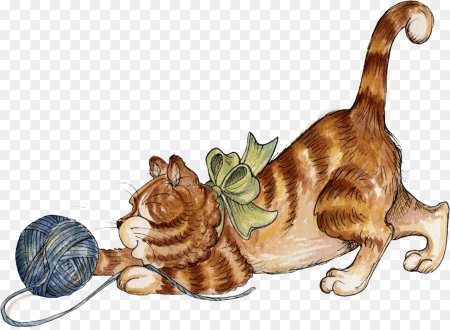 Котенок играющий с клубком