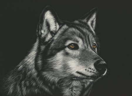 Арт голова волка