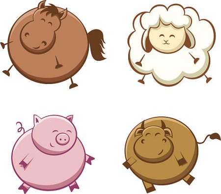 Пухлые звери мультяшные