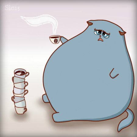 Толстый кот рисунок