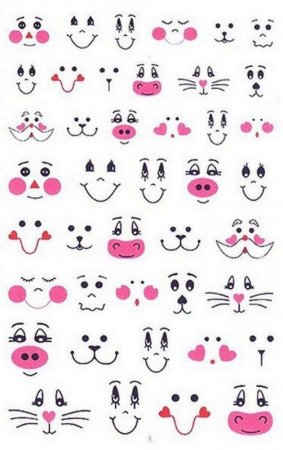 Раскраски для наклеек смайлики