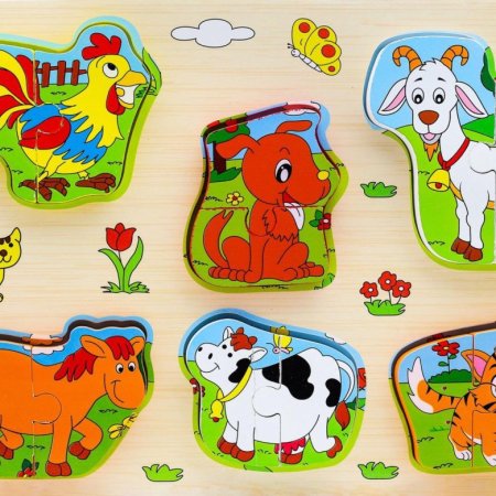 Пазл-вкладыш "животные"