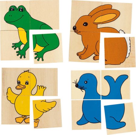 Пазлы из 4 частей для малышей