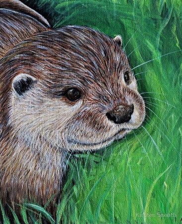 Выдра пастелью