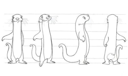 Милые мультяшные выдры