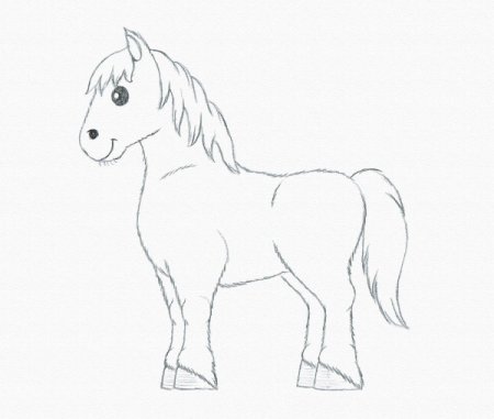 Лошадку для срисовывания детям