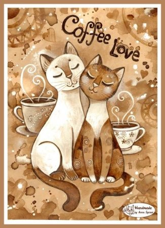 Рисование кофе коты
