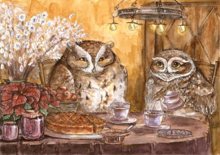 Совенок с чаем
