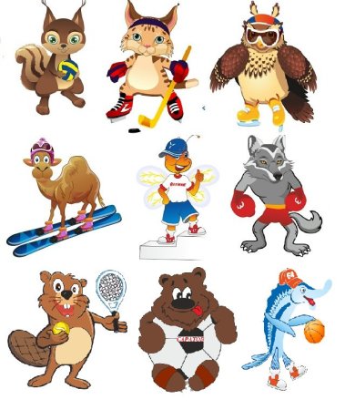 Мультяшные животные спортсмены