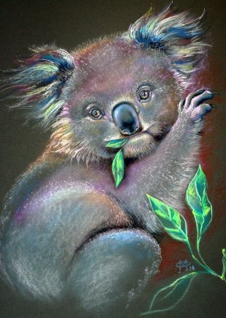 Животные пастелью