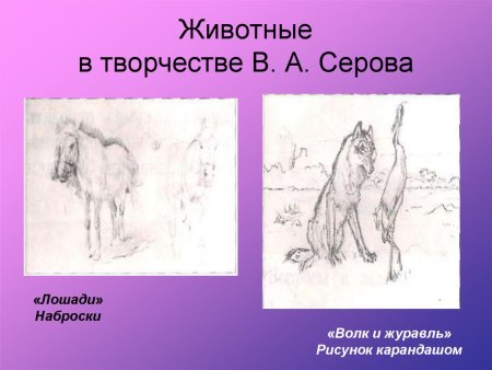 Серов Наброски животных