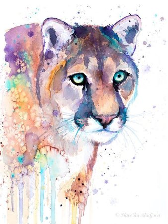 Животные арт акварель
