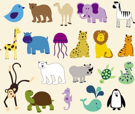 Животные стилизация для детей