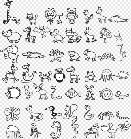 Чб векторные животнее детские