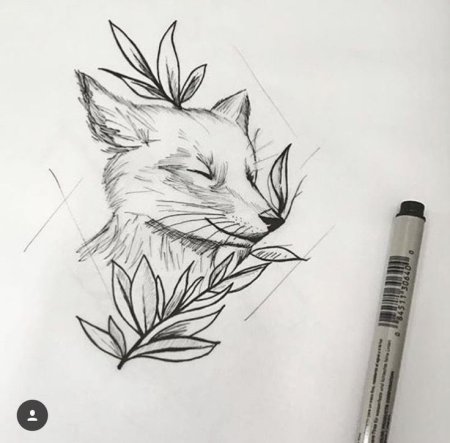 Тату лиса эскиз