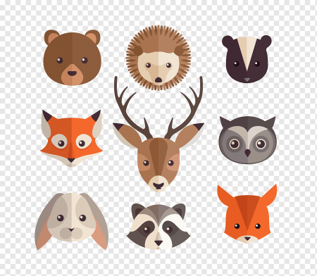 Звери в стиле флэт