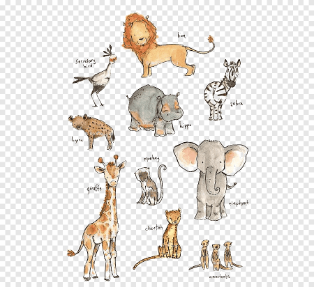 Животные с не больщим описанием срисовывать