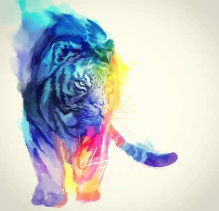 Тигр акварель