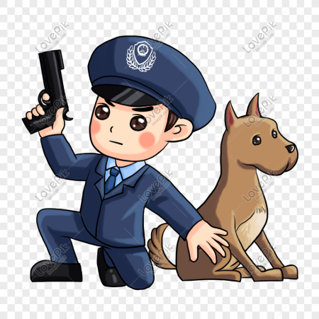 Полицейский с собакой мультяшный