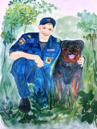 Собака полицейский иллюстрация