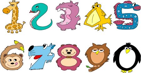 Цифры в виде зверей
