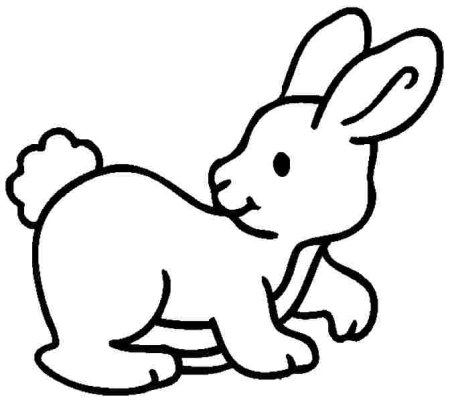 Зайчик раскраска для малышей