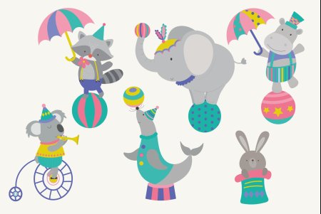 Цирковые животные вектор