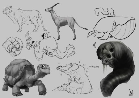 Рисунки разных существ