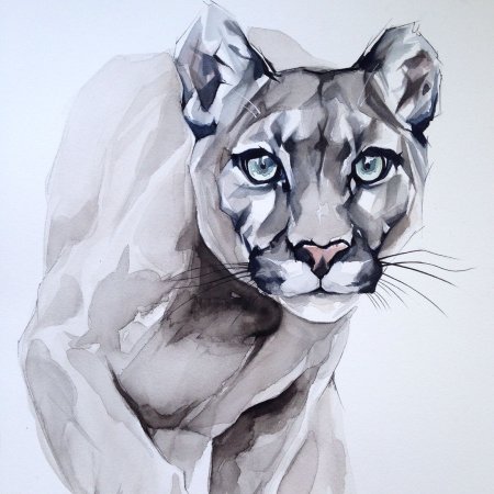 Пантера акварелью