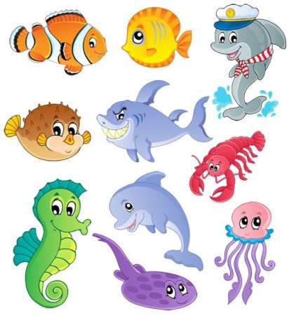 Раскраска "морские жители"