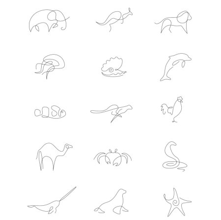 Рисование животных одной линией