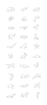 Рисование животных одной линией