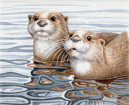 Выдра с цветами