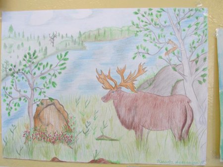 Детские рисунки на альбомном листе