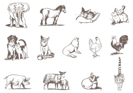 Животные геометрическими фигурами