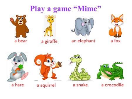 Животные на английском языке для детей