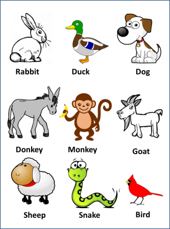 Животные на английском для детей