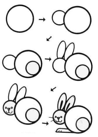 Рисование животных из кругов