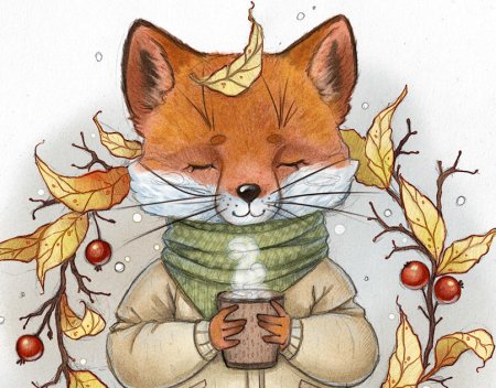 Уютные осенние иллюстрации