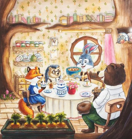 Чаепитие иллюстрации