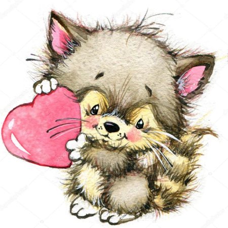 Милые зверушки с сердечками