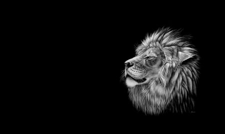 Лев на темном фоне